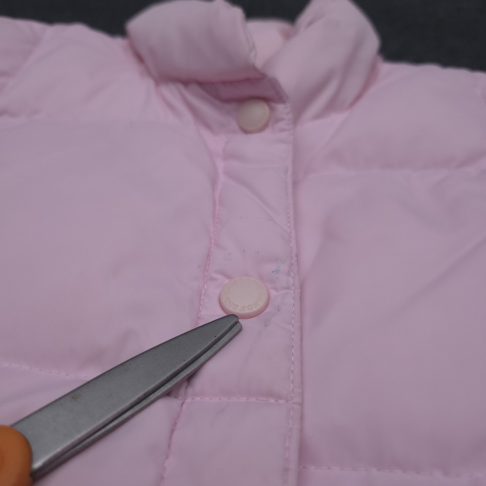 Lands End Womens S Pink Goose Down Puffer Vest Snap Front Layering Winter Staple - Picture 9 of 9